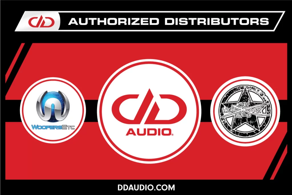 Banner showing DD Audio logo with text, "DD Authorized Distributors. DDAUDIO.COM"
